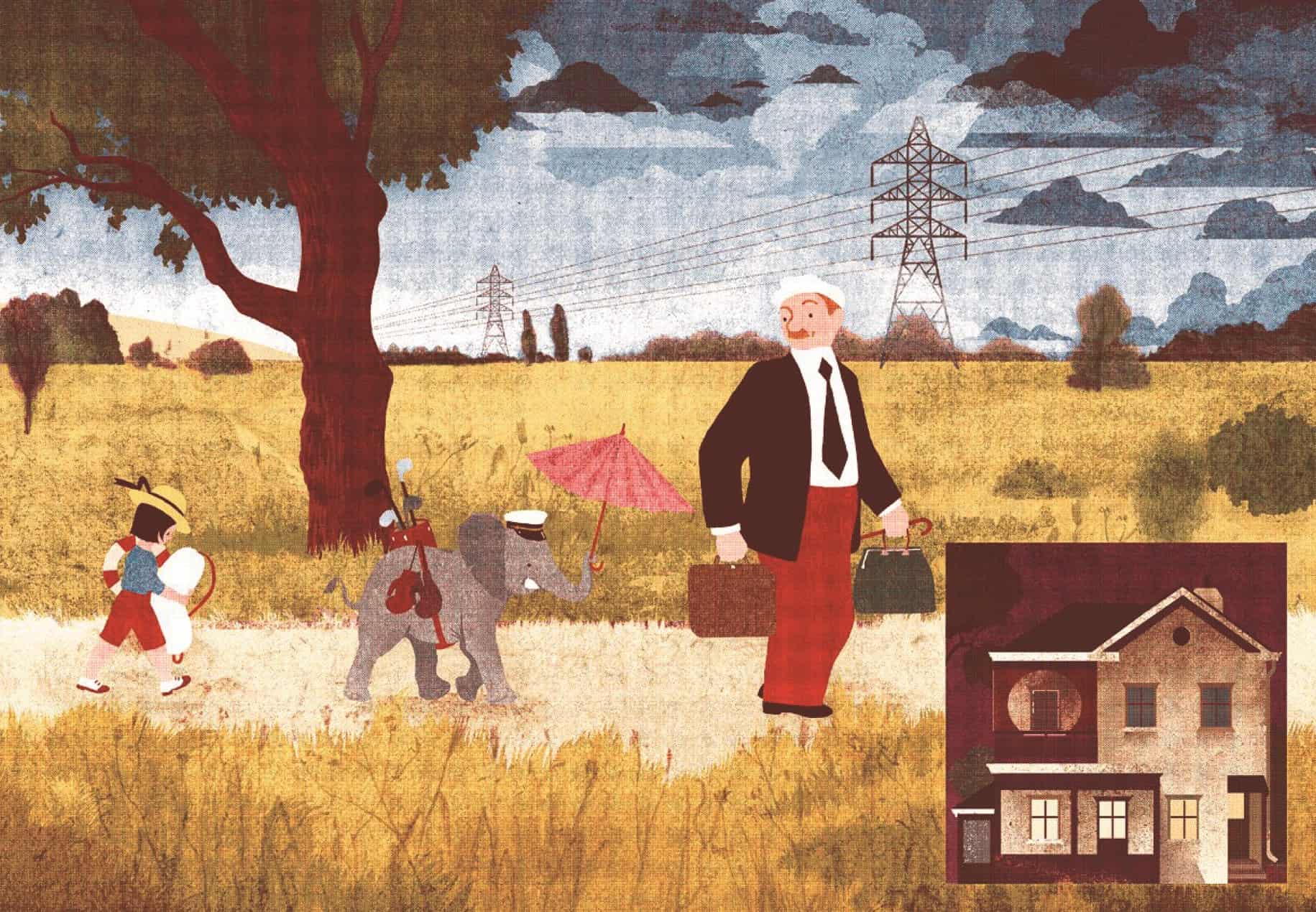 Abb. 1: Der Weg vom Bahnhof nach Hause. © Blexbolex/Jacoby & Stuart Verlag 2018.