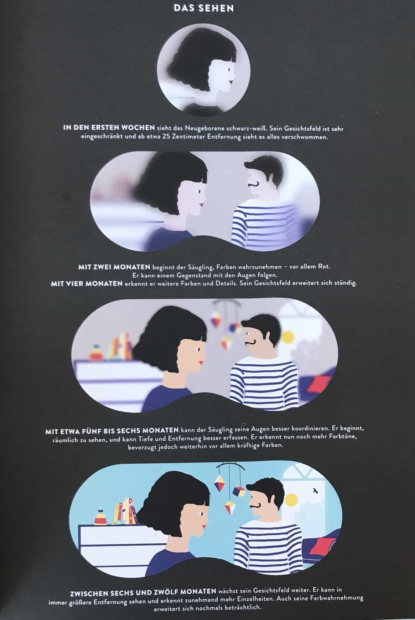 Abb. 3: "Das Sehen": Die Sicht des Babys wird durch die Illustrationen leicht nachvollziehbar.