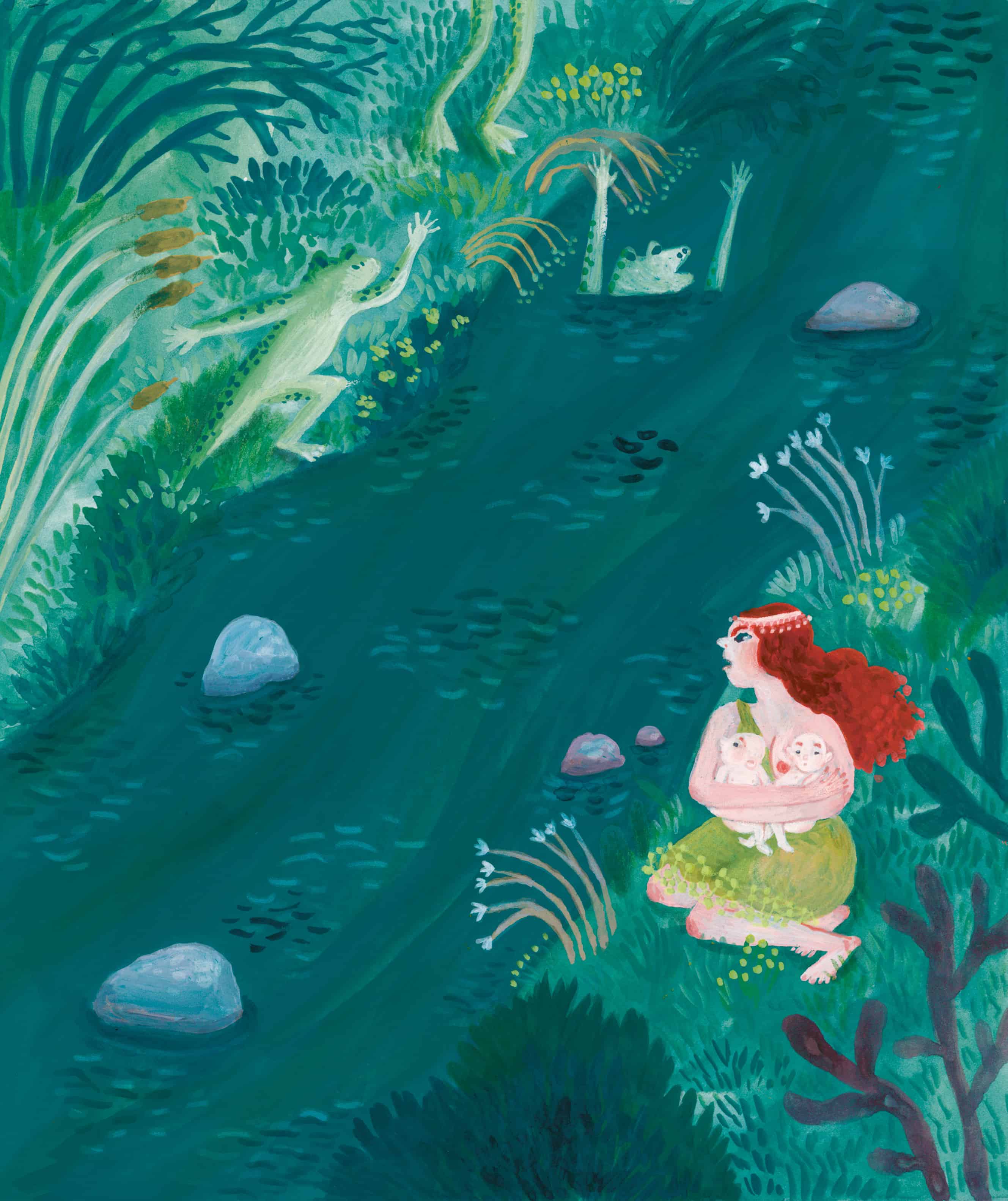 Latona mit ihren Kindern Apollo und Artemis