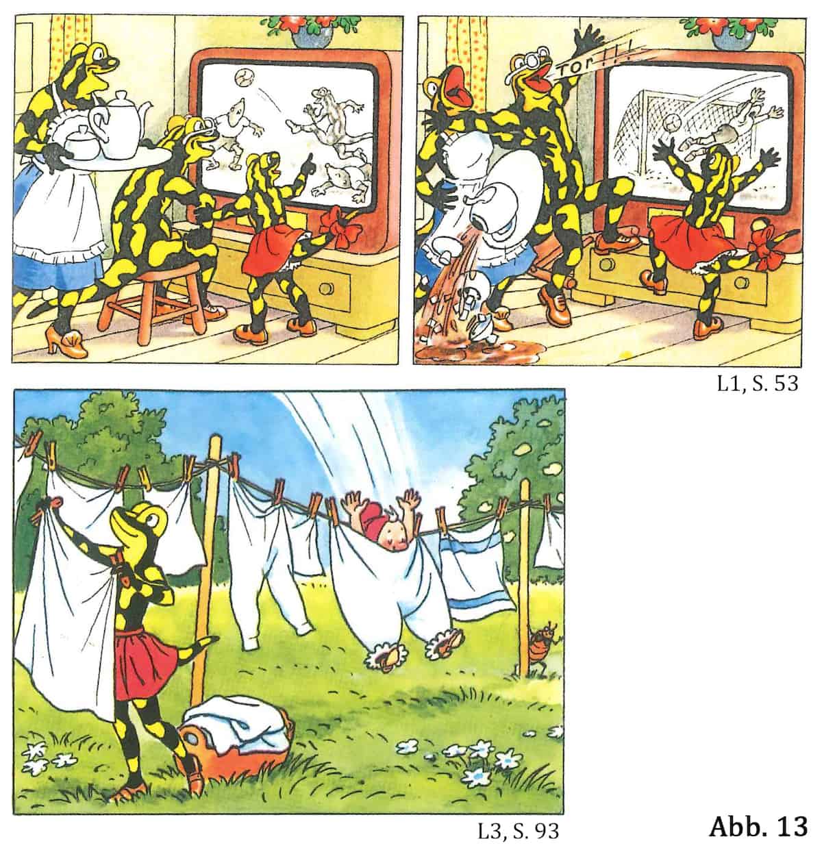 Abb. 13: Ein Blick durch die Gender-Brille auf Lurchis Schwester Trine (L1, S. 53; L3, S. 93) 