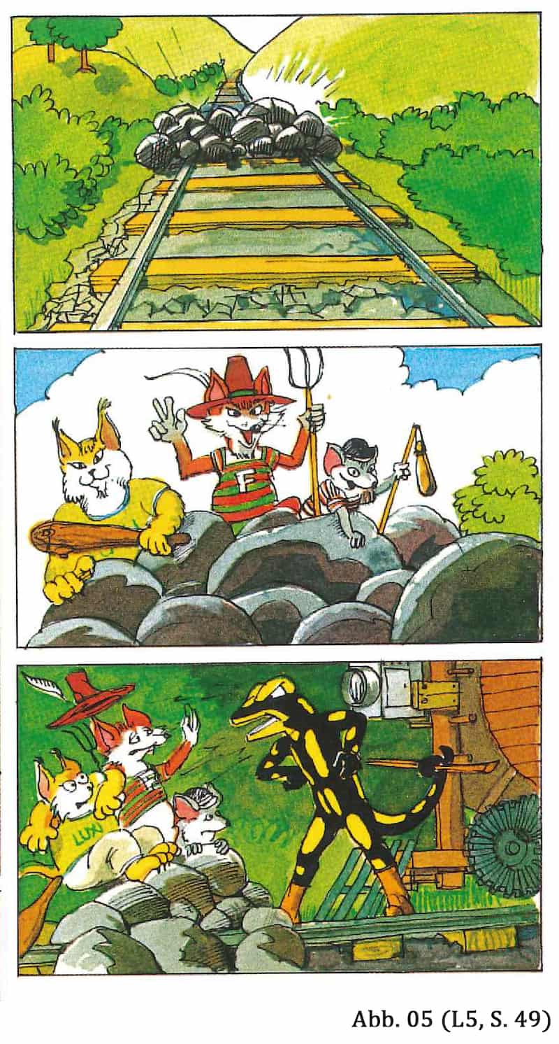 Abb. 5: Subjektiver Blickwinkel (point-of-view) und 'Lehrbuchhaftigkeit' (L5, S. 49)