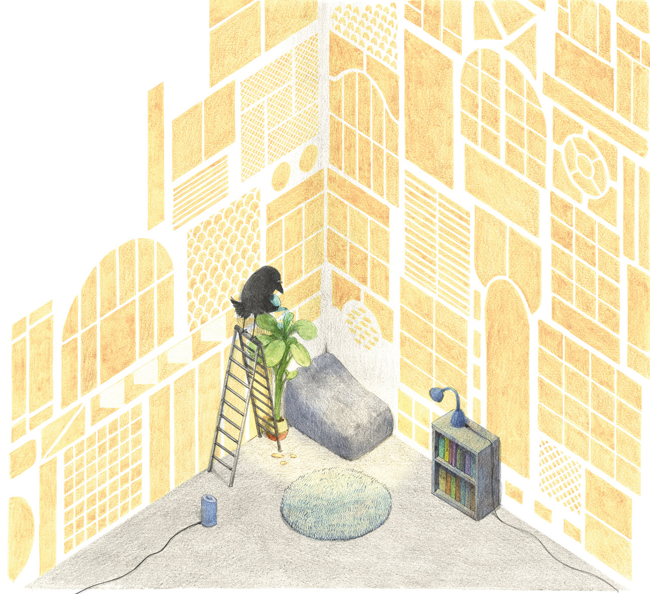 Abb. 4: Das gezeichnete Sonnenlicht reicht der Pflanze anscheinend zum Wachsen (ZO-O Die Ecke, o.&nbsp;S., © ZO-O // Verlag Urachhaus)