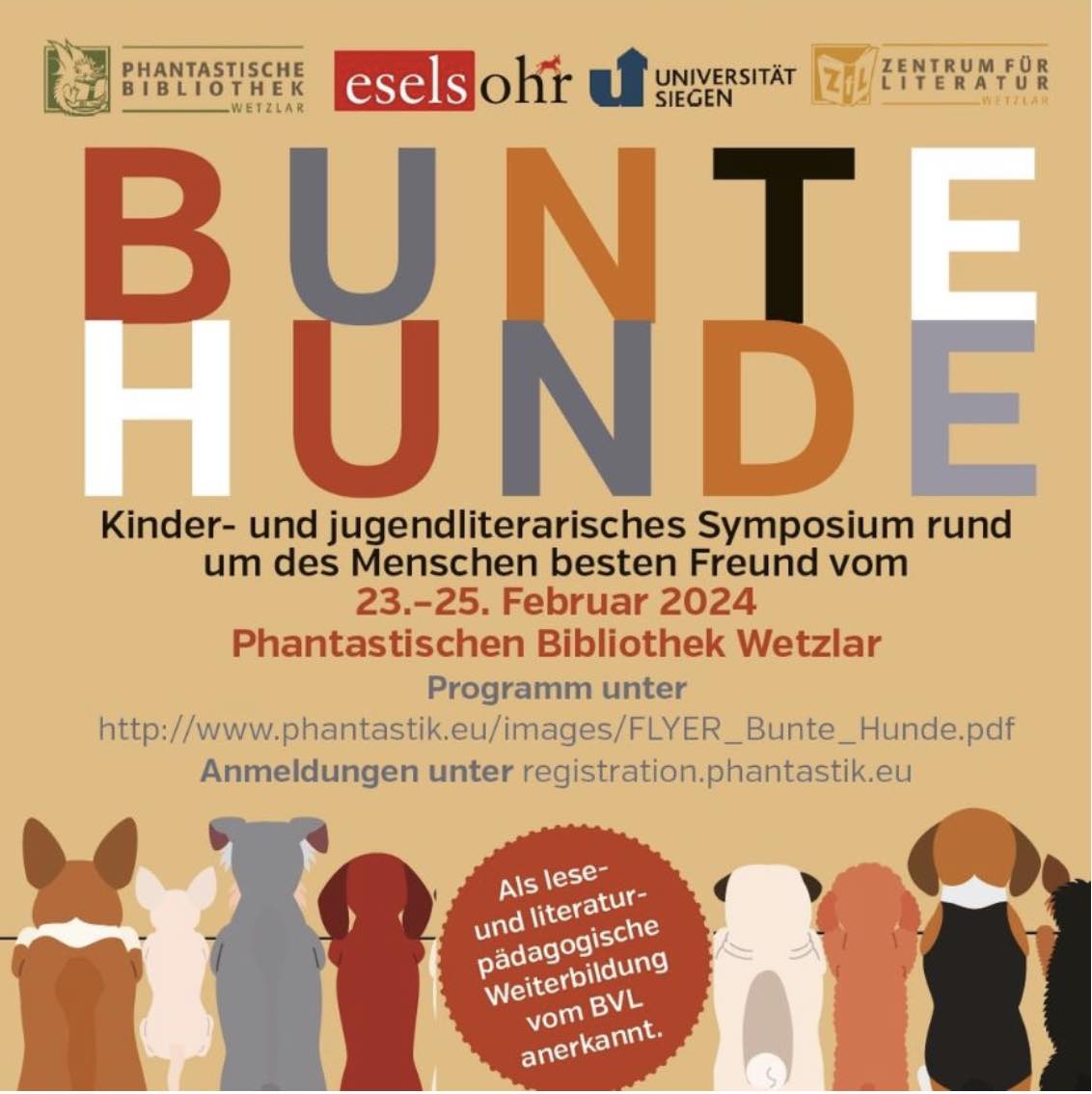 Bunte Hunde – Kinder- und jugendliterarisches Symposium rund um des Menschen besten Freund